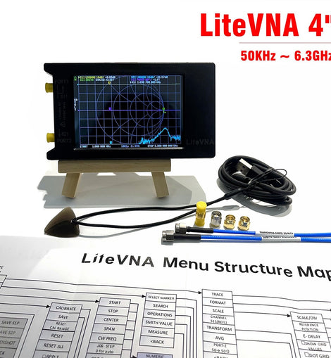 6.3GHz LiteVNA 4Inch Touch Screen Vector Network Analyzer Antenna Shortwave MF HF VHF Display Vector Analyzer HF VHF UHF Antenna